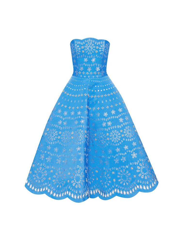 Crystal Eyelet Cocktail Dress