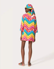 Valentino Chevron 24 Popeline Short Dress