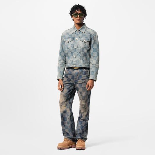 Damier Washed Denim Skate Trousers