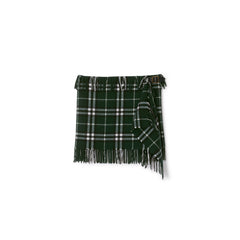 Check Wool Cashmere Scarf Skirt