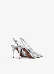 Art Deco Slingbacks In Mirror Calfskin