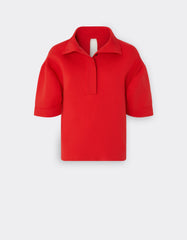 High-Neck Polo Shirt In Technical Fabric