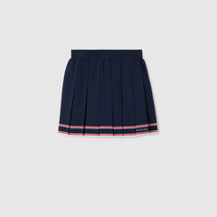 Short Pleated Skirt With Striped Trim