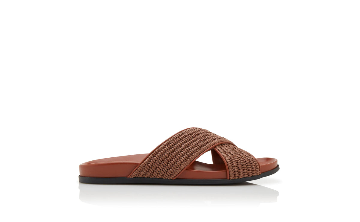 Chiltern Black Natural Weave Flat Sandals