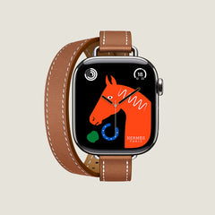 Series 10 Case & Band Apple Watch Hermès Double Tour 42 mm Attelage