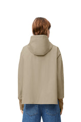 Hooded jacket in cotton and silk