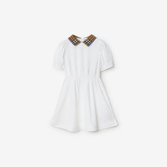 Check Collar Cotton Polo Shirt Dress