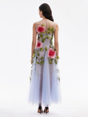 Hibiscus Embroidered Gown