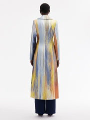 Abstract Brushstroke Jacquard Coat