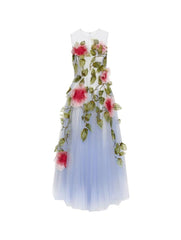 Hibiscus Embroidered Gown