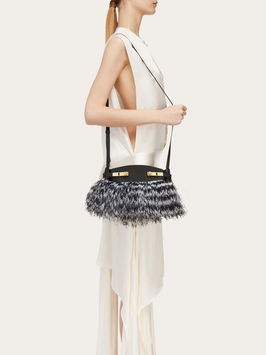 Hug Soft Crossbody Bag With Feathers (S)