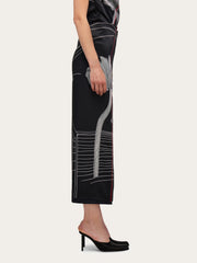 Printed Silk Longline Skirt