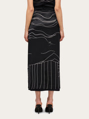 Printed Silk Longline Skirt