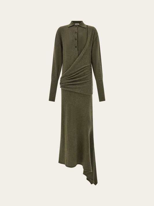 Knitted Dress With Asymmetric Panel