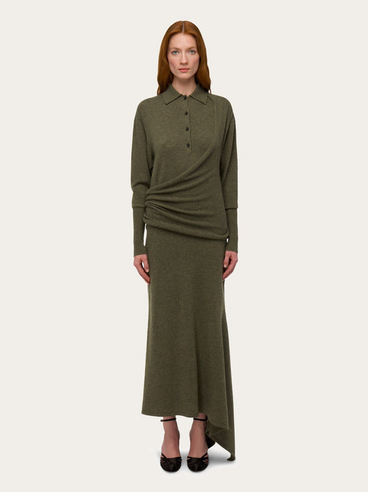 Knitted Dress With Asymmetric Panel