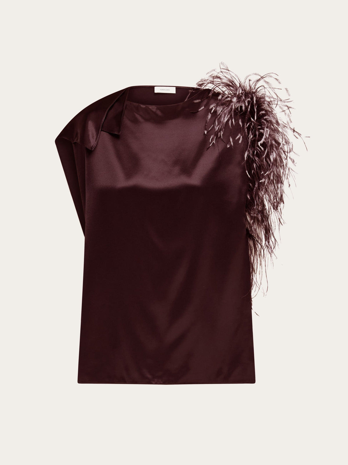 Asymmetric Top With Feather Bouquet