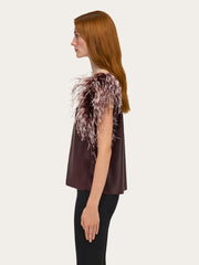 Asymmetric Top With Feather Bouquet