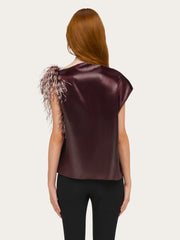 Asymmetric Top With Feather Bouquet