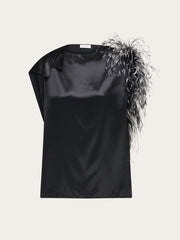 Asymmetric Top With Feather Bouquet