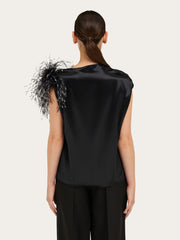 Asymmetric Top With Feather Bouquet