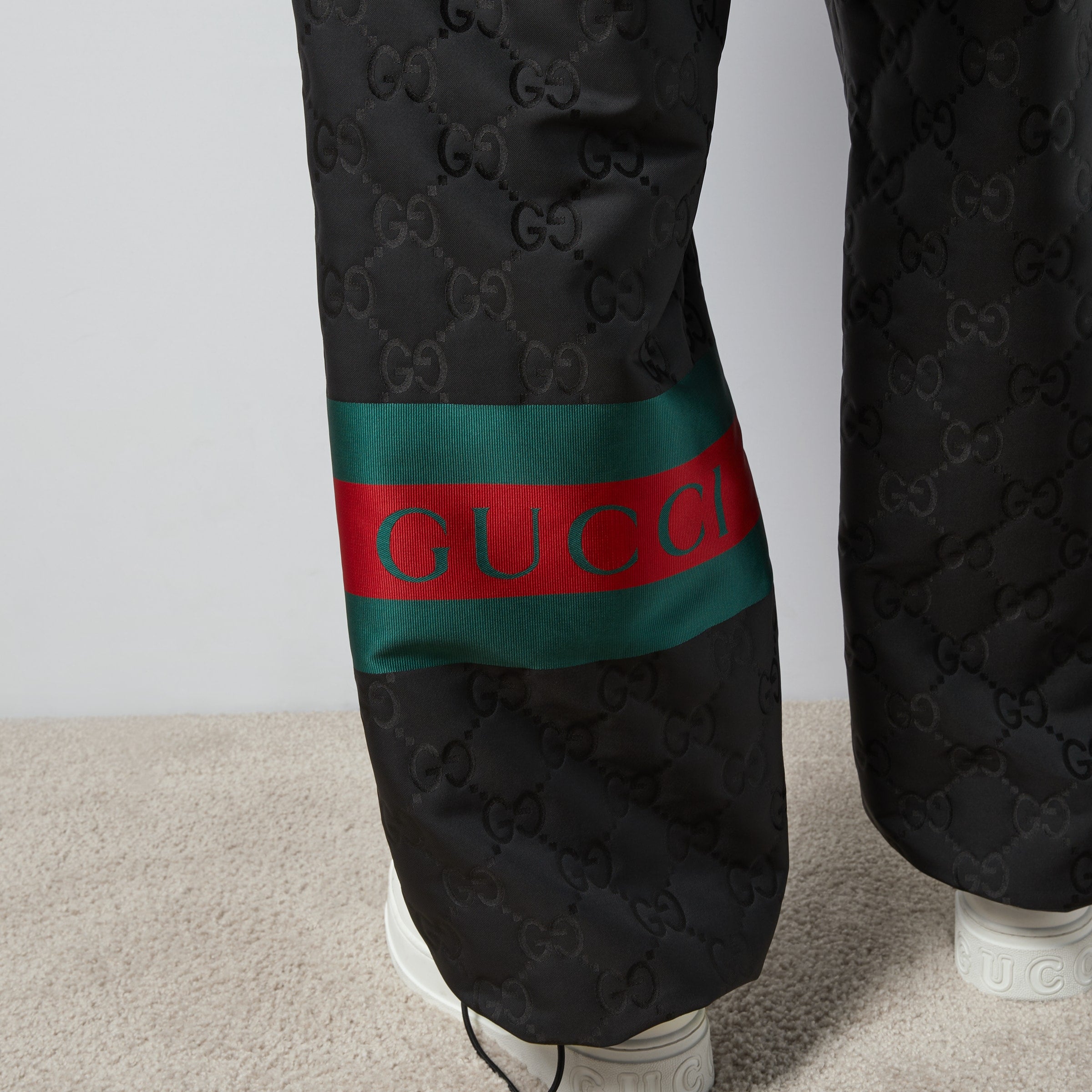 Blue Gucci Gg Jacquard Logo Track Pants - Get The Label