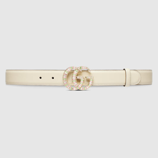 GG Marmont Belt With Crystal Buckle