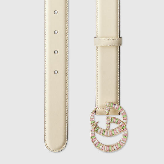 GG Marmont Belt With Crystal Buckle