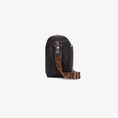 Black Leather And Nylon Changing Bag