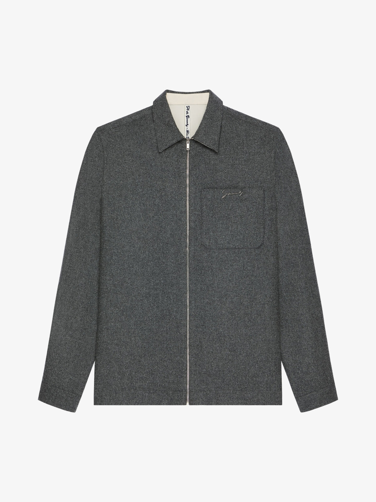 Zipped Shirt In Wool