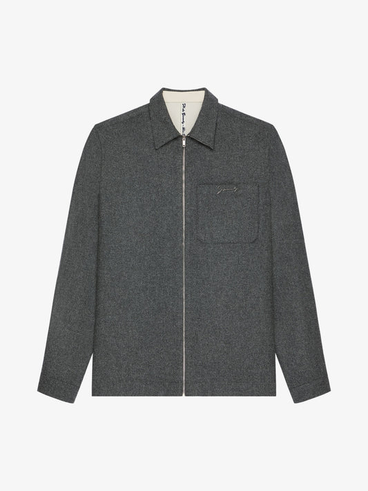 Zipped Shirt In Wool