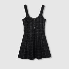 Wool And Lamé Check Jacquard Dress