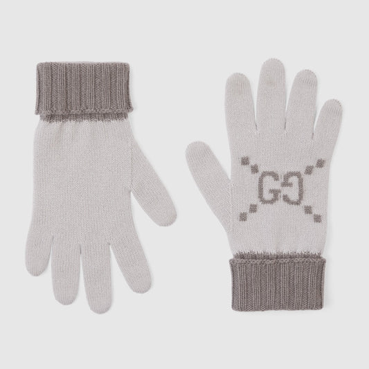 GG Cashmere Jacquard Gloves