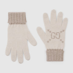 GG Cashmere Jacquard Gloves