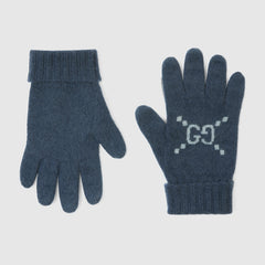 GG Cashmere Jacquard Gloves