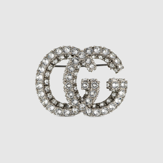 Gg Marmont Crystal Brooch