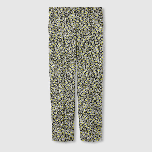 Silk Blend Floral Jacquard Pants