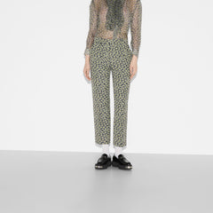 Silk Blend Floral Jacquard Pants