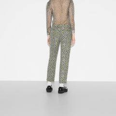 Silk Blend Floral Jacquard Pants