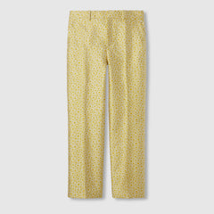 Silk Blend Floral Jacquard Pants