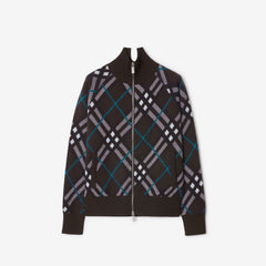 Check Wool Blend Track Jacket