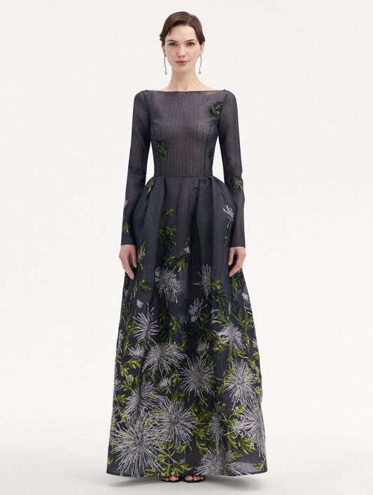 Chrysanthemum Fil Coupé Gown