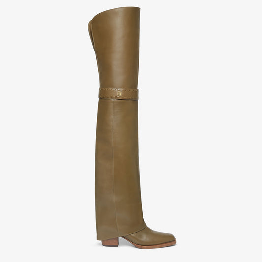 Fendi Show Medium-Heeled Thigh-High Boots