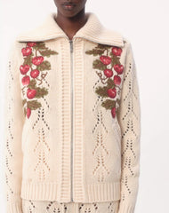 Embroidered Wool Knit Jacket