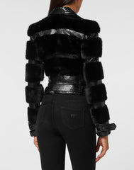 Python Leather Biker Jacket