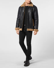 Shearling Leather Biker Jacket