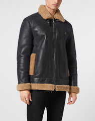 Shearling Leather Biker Jacket