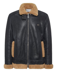 Shearling Leather Biker Jacket