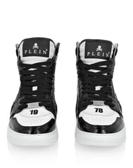 Mix Leather Hi-Top Sneakers Hexagon