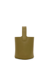 Mini Pebble Bucket Bag In Mellow Calfskin