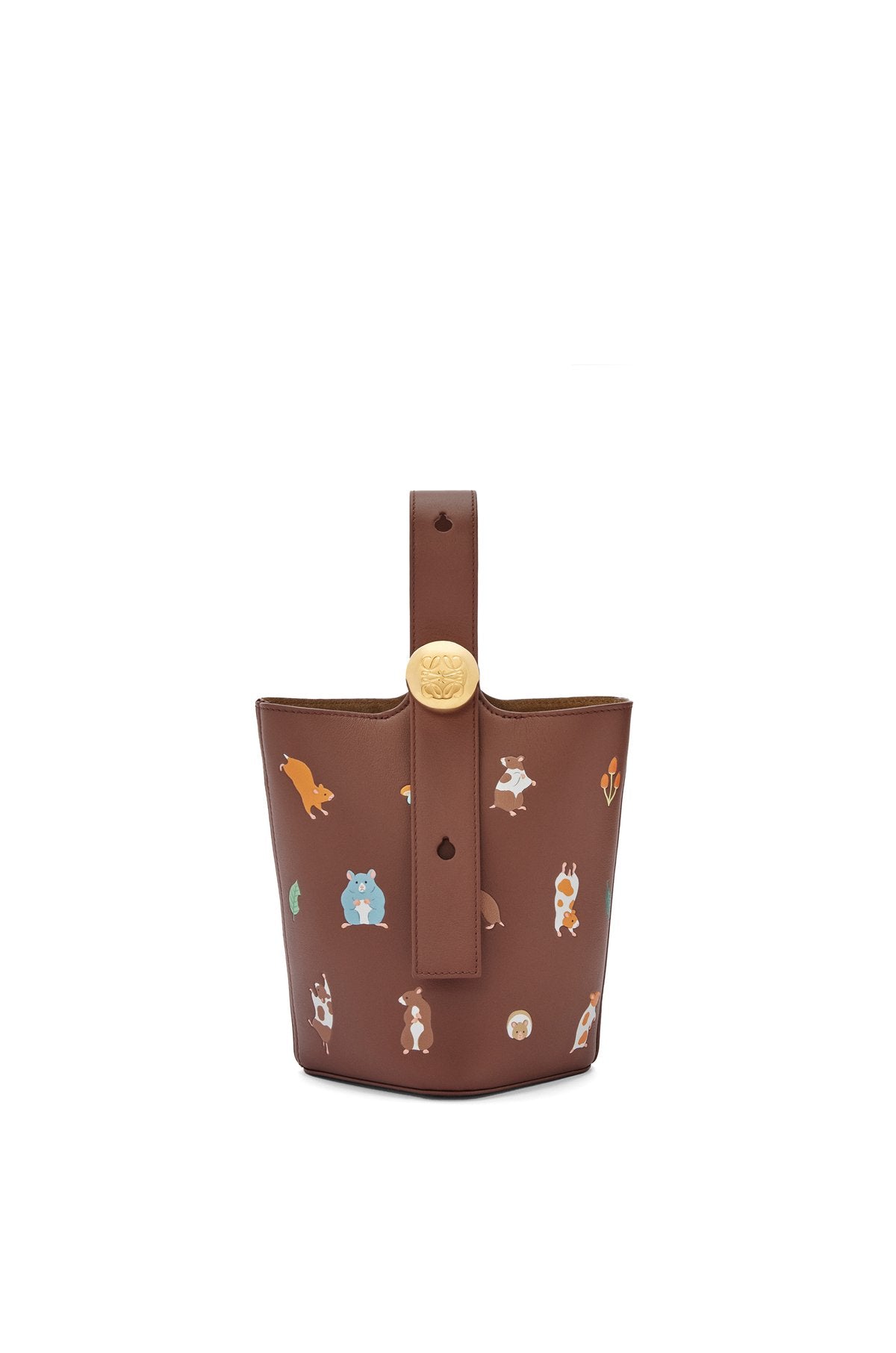 Hamster Mini Pebble Bucket In Nappa Calfskin